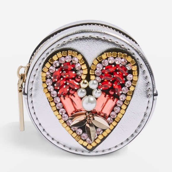Topshop Sliver Heart Coin Purse - Picture 3 of 13